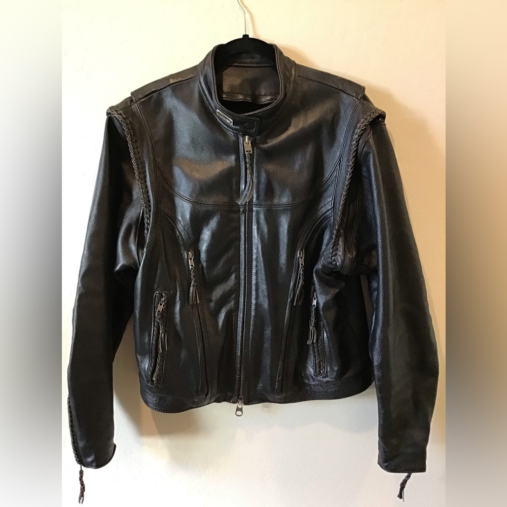 Men’s XL Willie G Harley Davidson Leather Jacket with Removable Sleeves